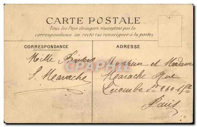 Cartolina d'epoca Parco di Saint Cloud L'Étang de Villeneuve — Verso