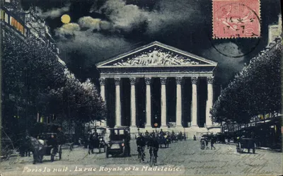 Paris la nuit. La rue Royale et la Madeleine — Édition E. L., Paris