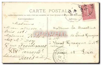 Paris — Observatório do Parque Montsouris — P. Marmuse, Paris, n° 271 — Verso