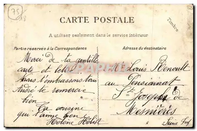 Montmartre — A Velha Igreja de São Pedro — G C A., Paris, n° 537 — Verso