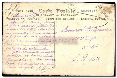 Wirtshaus-Schild « Au Bon Coin » — Paris — gezeichnet von Jean-Jules Dufour — Rückseite