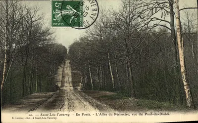 Saint-Leu-Taverny — Na Floresta. — A Avenida do Perímetro, vista do Ponte do Diabo — E. Lemire, editor, em Saint-Leu-Taverny