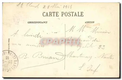 Stara pocztówka Saint Cloud Le Parc L Allee du Fer a Cheval — Rewers