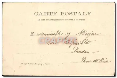 Bilhete postal antigo Saint Leu Place de la Forge — Verso