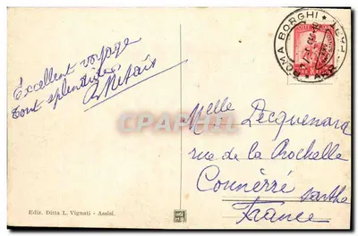 Bilhete postal antigo Assisi Monte Subasio Eremo delle Carceri — Verso