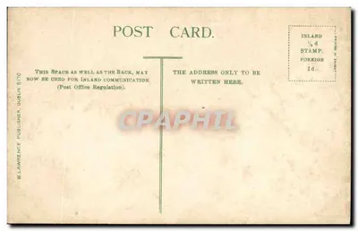 Cushendall Co. Antrim — panoramowy widok miasteczka i kościoła — W. Lawrence, Dublin, n° 8170 — Rewers