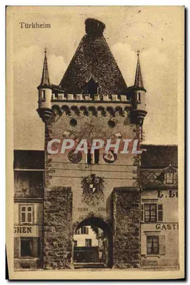 Türkheim — porta fortificada com brasão — editor L. L. Gasti