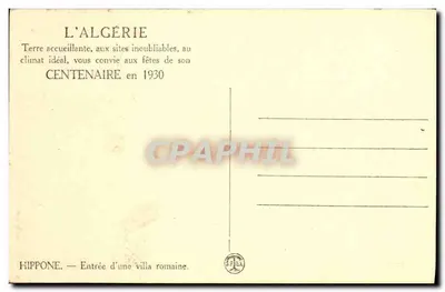 Hippone — Entrada de uma villa romana — Verso