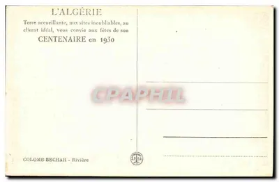 Colombe-Bechar — Rio — Argélia — Editor S.P.G.A. — Verso