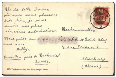Kohltal. Emmeten - Alp Grund mit Schwalmis — Postkartenverlag Karl Engelberger, Stans — Back