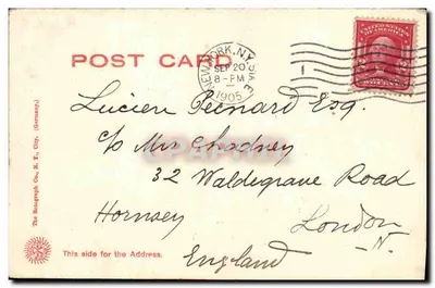 The Little Church Around the Corner, N.Y. City — The Ropograph Co., n° A 76b — Verso