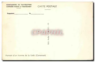 Portret mężczyzny z lasu — Kamerun — Pierre Jechac, V — Rewers