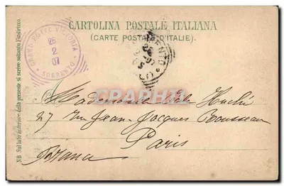 Estrada Krupp — Capri — Galleria Umberto, Nápoles — Verso