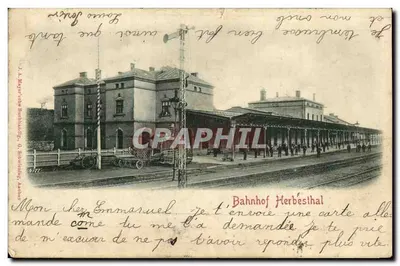 Bilhete postal antigo Estação de Herbesthal