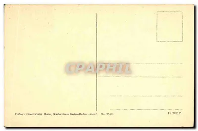 Karlsruhe. Kriegstraße — Buste sur un socle — wydawca Geschwlster Moos, nr 2512 — Rewers