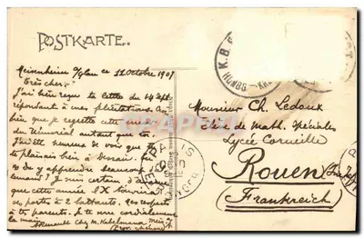 Meisenheim (Im Thal) — widok wsi i rzeki — wydawca Fischer, Meisenheim — Rewers
