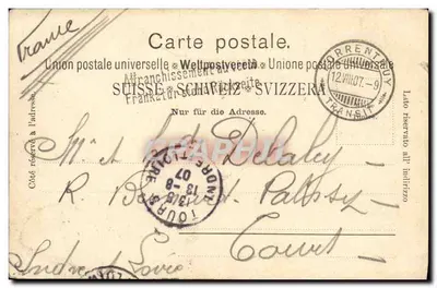 Stara pocztówka Boncourt — Rewers