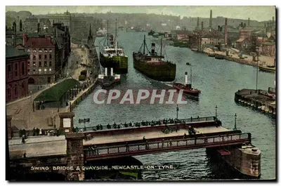 Swing Bridge & Quayside, Newcastle-on-Tyne — W.H.S.&S. — número de série não visível