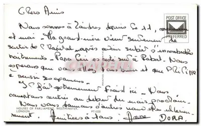 Londres — Vista do Parlamento e do rio Tâmisa — editor PT1020 — Verso