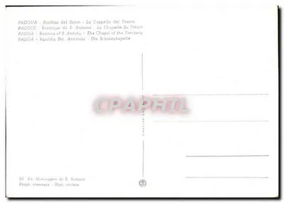 Basiliek van S. Antonio - De Kapel van het Schatgeld — Uitgever Messaggero di S. Antonio, n° 24 — Achterkant
