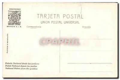 Palacio Nacional — Międzynarodowa Wystawa w Barcelonie 1929 — Gráficas E.I.B. — Rewers