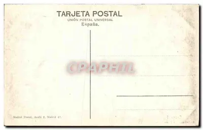 Biblioteca do Mosteiro de Escorial — vista interior — Madrid Postal, série 47 — Verso