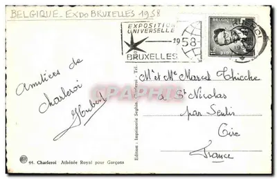 Athénée Royal para Garçons — Charleroi — Edição Imprensa Seghin 1958 — Verso