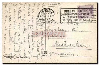 Wenecja — Gondola — T.J. Linn, n° 1719 — Rewers