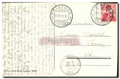 Friburgo - O Ponte Suspensa e Visão Geral — Edições Louis Burgy, n° 4367 — Verso