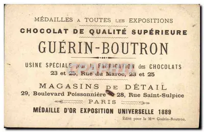 Strzelec konny — uniformy z 1846 i 1890 — Chocolat Guérin-Boutron, n°144 — Rewers
