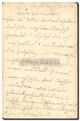 Schwabing — Carta de Campo datada 3 de setembro de 1914 — editor não visível — Verso