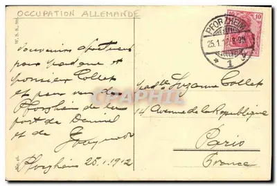 Bilhete postal antigo Pforzheim Kupferhammer — Verso