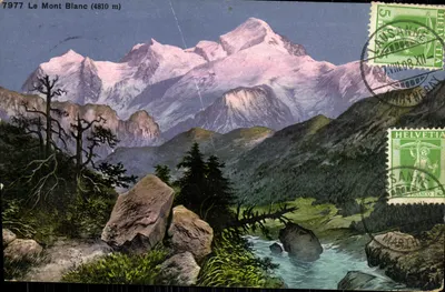 Mont Blanc (4810 m) — panoramic view — publisher not visible