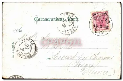 Palmenhaus w Schönbrunn — Widok serali ogrodu cesarskiego — Schneider & Lux, Wien, V. n°10815 — Rewers