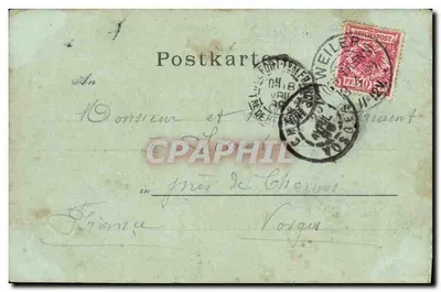 Bilhete postal antigo Gruss Aus Weiler — Verso
