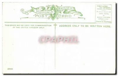 Chine Avenue — Shanklin, Ilha de Wight — Série de Cartas Postais Victoria, n°2566 — Verso