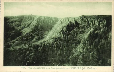 Visão geral dos Escarpamentos do HOHNECK (alt. 1366 m.) — n° 147 — Cartas 'La Cigogne', Strasbourg