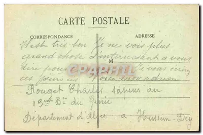 Hussein-Dey — Vista General — I. Hussein-Dey, Colección Ideal P. S. — Reverso