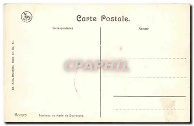Túmulo de Maria da Borgonha — Bruges — Ed. Nels, Bruxelas, Série 12, No. 85 — Verso