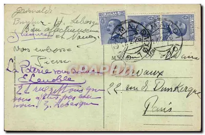 Grimaldi-Ventimiglia (Italien) — enge Straße mit Mann auf Pferd — Edition Clandina — Rückseite