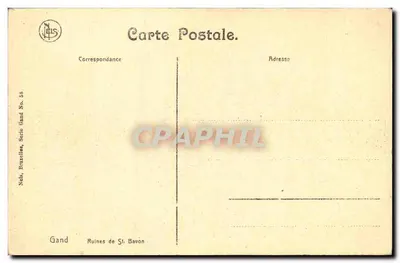 Ruiny świętego Bawona — Gand — Nels, Bruksel, seria nr 58 — Rewers