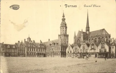 Furnes — Praça Principal — Fototipia Marcovici, Bruxelas