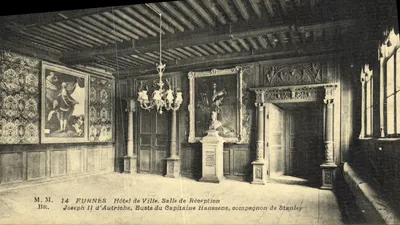 Furnes - Hotel de Ville. Sala de Recepção — Busto do Capitão Hanssens, companheiro de Stanley