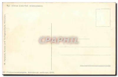 Pokój pracy w zamku Linderhof — Kgl. Schloss Linderhof. Arbeitszimmer. — M. Herpich, Monachium — Rewers