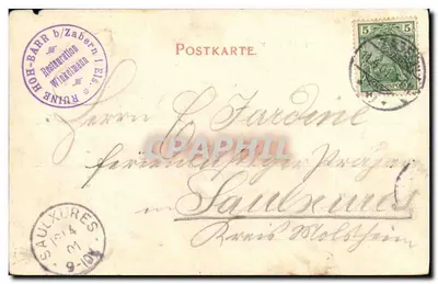 Hohbarr bei Zabern i. Els — ruine sur falaise avec maison en pierre — Verlag: H. Hille, Zabern — Rückseite