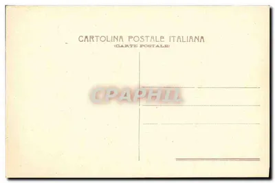 Rzym — Pałac Sztuk Pięknych — widok budynku z rzeźbami i kolumnadami — wydawca Cartolina Postale Italiana — Rewers