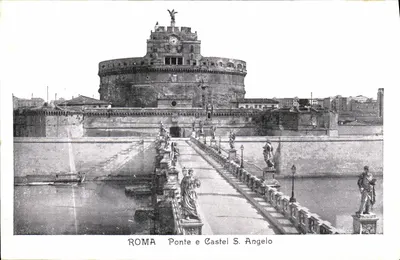 Rzym — Most i Zamek Świętego Anioła — Italian Postcard