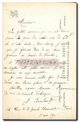 Mlle Geneviève Vix — Salone 1911 — J. Corabœuf — n°631 — Verso