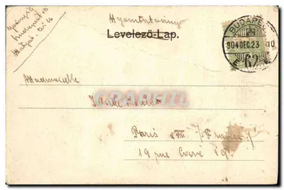 Budapest - Sint-Etiennekerk onder de sneeuw - uitgever Levelező-Lap — Achterkant