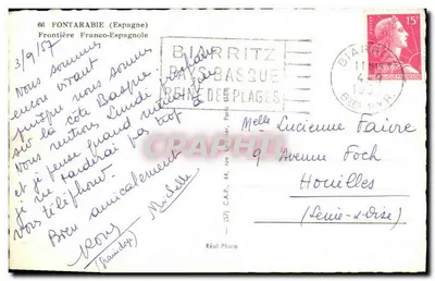 Fontarabie (Hiszpania) — Granica Francusko-Hiszpańska — Réal-Photo — Rewers